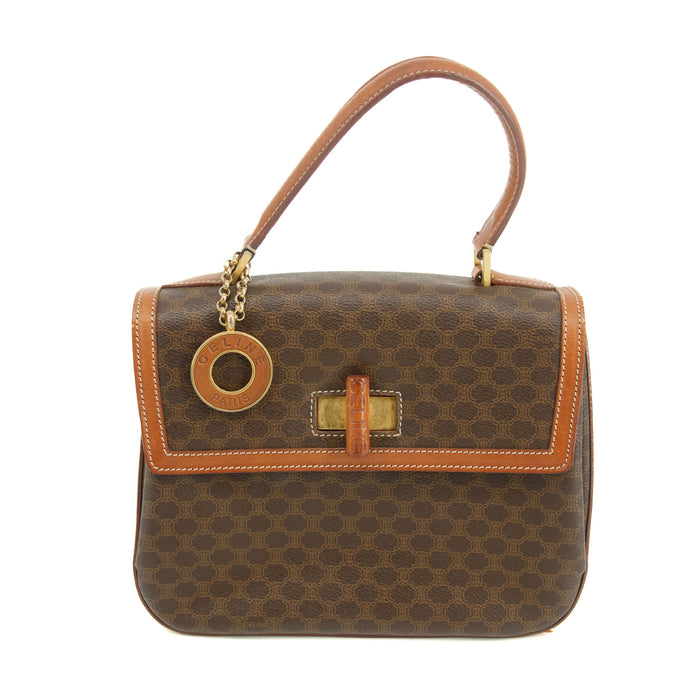 Celine Vintage Macadam Brown PVC Top Handle Handbag #3170 by Bolt Boutique