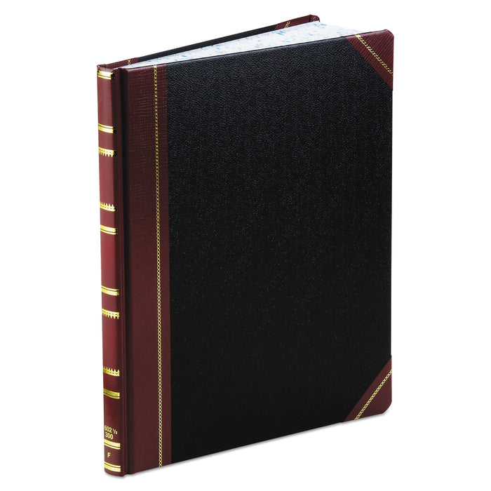 Boorum & Pease Extra-Durable Bound Book, Single-Page Record-Rule Format, Black/Maroon/Gold Cover, 11.94 x 9.78 Sheets, 300 Sheets/Book