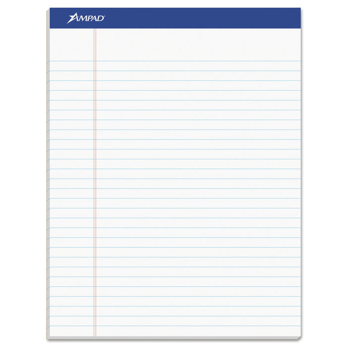 Ampad Recycled Writing Pads, Wide/Legal Rule, Politex Green Kelsu Headband, 50 White 8.5 x 11.75 Sheets, Dozen