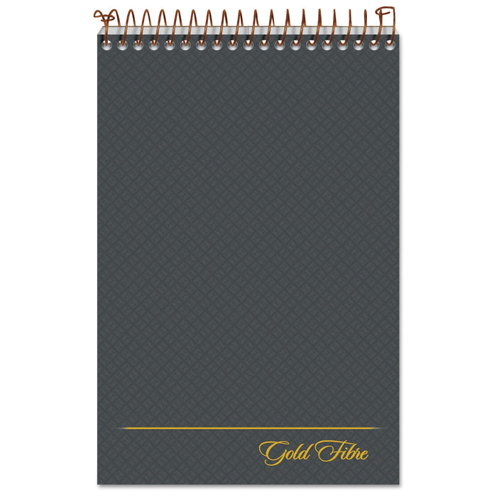 Ampad Gold Fibre Steno Pads, Gregg Rule, Designer Diamond Pattern Gray/Gold Cover, 100 White 6 x 9 Sheets