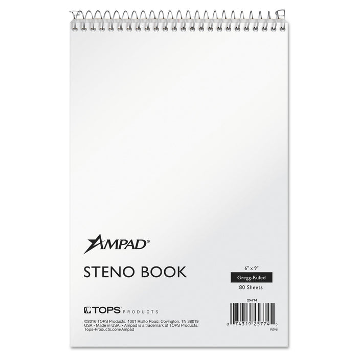 Ampad Steno Pads, Gregg Rule, Tan Cover, 80 White 6 x 9 Sheets