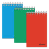 Ampad Memo Pads, Narrow Rule, Assorted Cover Colors, 60 White 3 x 5 Sheets, 3/Pack