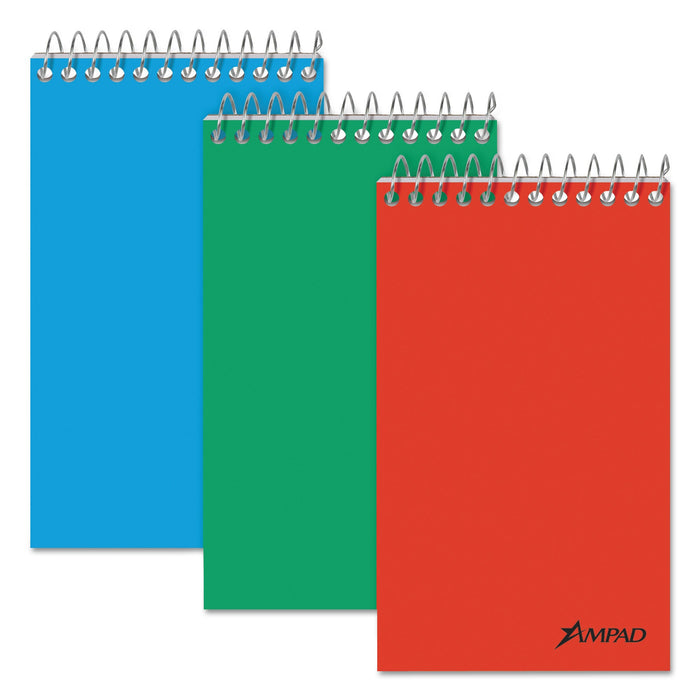 Ampad Memo Pads, Narrow Rule, Assorted Cover Colors, 60 White 3 x 5 Sheets, 3/Pack
