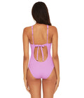 BECCA by Rebecca Virtue Fine Line Rib Tessa High Neck One-Piece, Size Small by Vanessa Jane