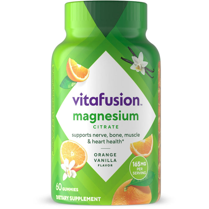 Vitafusion Magnesium Natural Tropical Citrus Flavor Adult Gummies 60 Ct Bottle by Pasteur Pharmacy