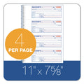 Adams TOPS Money/Rent Receipt Book, 7.13 x 2.75, Two-Part Carbon, 4/Page, 200 Forms