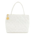 Chanel Caviar Skin Reprint Medallion Tote Bag White 4 Series #3174 by Bolt Boutique