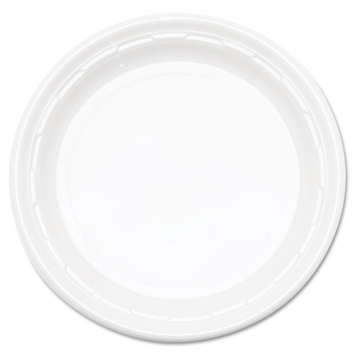 Dart Famous Service Impact Plastic Dinnerware, Plate, 10.25" dia, White, 500/Carton