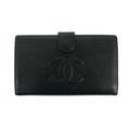 Chanel Coco Mark Caviar Skin Black Bifold Long Wallet SKU-#3175 by Bolt Boutique