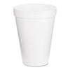 Dart Foam Drink Cups, 12 oz, White, 25/Pack