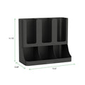 Mind Reader Flume Six-Section Upright Coffee Condiment/Cup Organizer, 11.5 x 6.5 x 15, Black