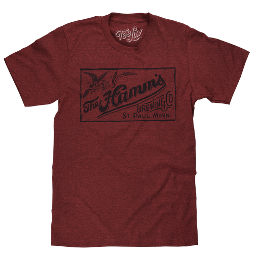 The Hamm's Brewing Company Logo T-Shirt - Red by Tee Luv