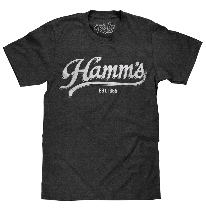 Hamm's Established 1865 White Print T-Shirt - Gray by Tee Luv