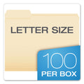 Pendaflex CutLess File Folders, 1/3-Cut Tabs: Assorted, Letter Size, Manila, 100/Box