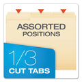 Pendaflex SmartShield Top Tab File Folders, 1/3-Cut Tabs: Assorted, Letter Size, Manila, 100/Box