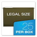 Pendaflex Reinforced Hanging File Folders with Printable Tab Inserts, Legal Size, 1/3-Cut Tabs, Standard Green, 25/Box