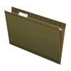 Pendaflex Reinforced Hanging File Folders with Printable Tab Inserts, Legal Size, 1/5-Cut Tabs, Standard Green, 25/Box
