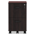 Alera Valencia Series Mobile Pedestal, Left or Right, 2 Legal/Letter-Size File Drawers, Mahogany, 15.38" x 20" x 26.63"