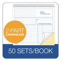 TOPS Spiralbound Service Invoices, Two-Part Carbonless, 8.5 x 7.75, 1/Page, 50 Forms