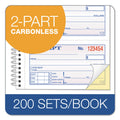 TOPS Money/Rent Receipt Spiral Book, Two-Part Carbonless, 2.75 x 4.75, 4/Page, 200 Forms