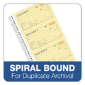 TOPS Money/Rent Receipt Spiral Book, Two-Part Carbonless, 2.75 x 4.75, 4/Page, 200 Forms