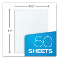 TOPS Quadrille Pads, Quadrille Rule (4 sq/in), 50 White 8.5 x 11 Sheets