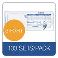 TOPS Credit Card Sales Slip, Three-Part Carbonless, 7.78 x 3.25, 1/Page, 100 Forms