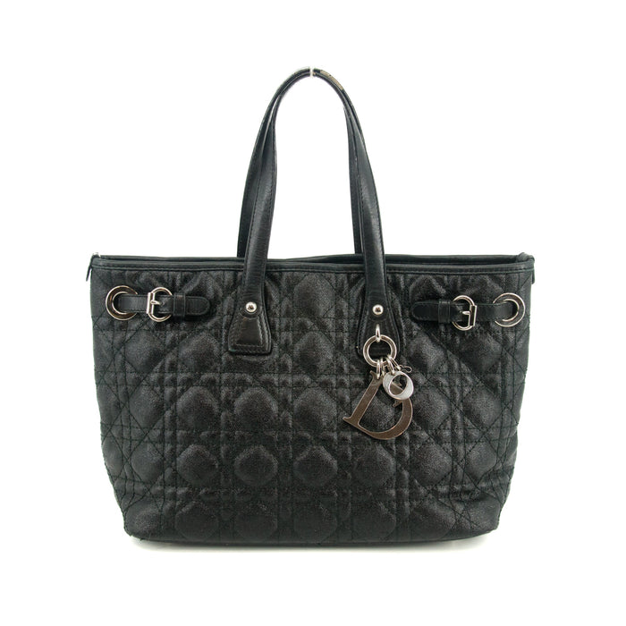 Christian Dior Cannage Panarea Coated Canvas Tote Bag Black Small #3179 by Bolt Boutique