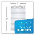 TOPS Second Nature Wirebound Notepads, Narrow Rule, Randomly Assorted Cover Colors, 50 White 3 x 5 Sheets