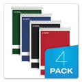 TOPS Steno Pad, Gregg Rule, Assorted Cover Colors, 80 White 6 x 9 Sheets, 4/Pack