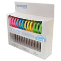Westcott Soft Handle Kids Scissors, Rounded Tip, 5" Long, 1.75" Cut Length, Assorted Straight Handles, 12/Pack