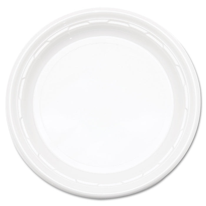Dart Famous Service Plastic Dinnerware, Plate, 6" dia, White, 125/Pack, 8 Packs/Carton