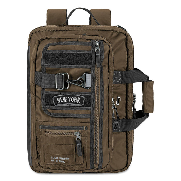 Solo Zone Briefcase, Fits Devices Up to 15.6", Nylon, 4.25 x 17.5 x 17.5, Bronze