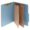 ACCO Pressboard Classification Folders, 2 Dividers, Letter Size, Sky Blue, 10/Box