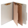 ACCO Pressboard Classification Folders, 2 Dividers, Letter Size, Mist Gray, 10/Box