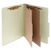 ACCO Pressboard Classification Folders, 2 Dividers, Letter Size, Leaf Green, 10/Box