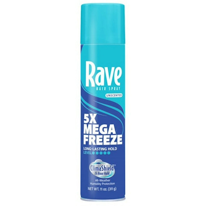 Rave 5x Freeze Ultimate Hold Unscented Hairspray 11 Oz. Can by Pasteur Pharmacy