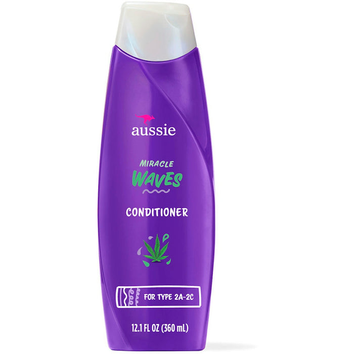 Aussie Miracle Waves Anti-Frizz Hemp Paraben-Free Conditioner, 12.1 Fl Oz by Pasteur Pharmacy