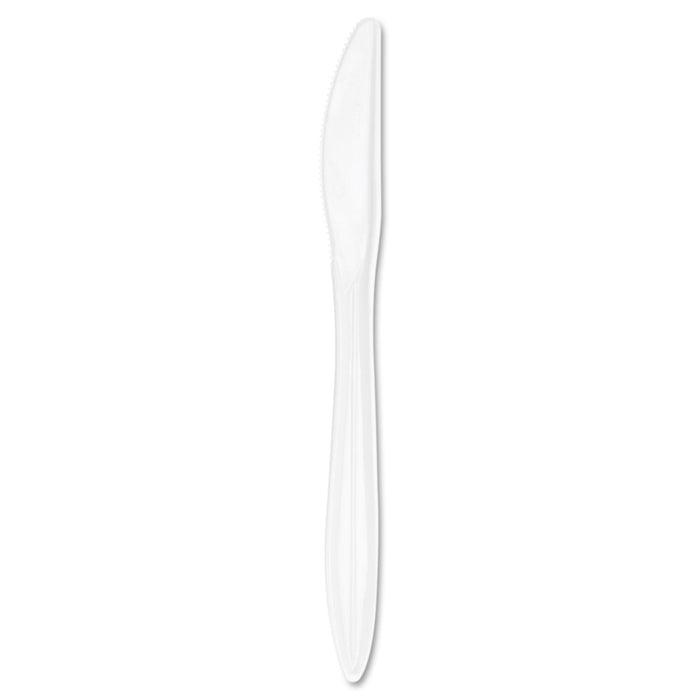 Dart Style Setter Mediumweight Plastic Knives, White, 1000/Carton