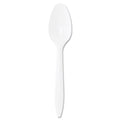 Dart Style Setter Mediumweight Plastic Teaspoons, White, 1000/Carton