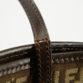 Fendi Zuccino Brown FF Canvas x Leather Shoulder Bag 3183 by Bolt Boutique