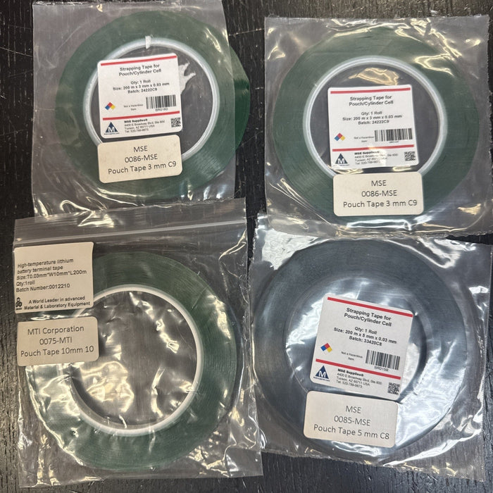 MSE MTI High Temp Lithium Battery Pouch Tape, 3/5/10mm, Lot of 4 by Price Is Right Miami