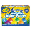 Crayola Washable Paint, 6 Assorted Colors, 2 oz Bottle, 6/Pack