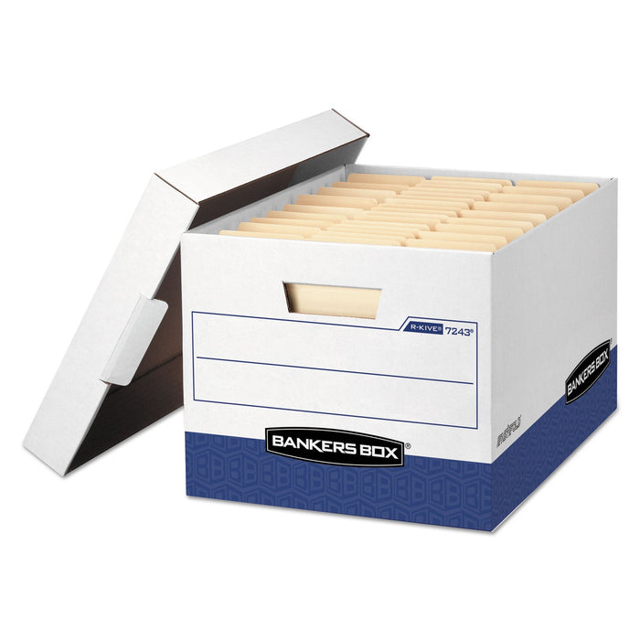 Bankers Box R-KIVE Heavy-Duty Storage Boxes, Letter/Legal Files, 12" x 16.5" x 10.38", White, 20/Carton