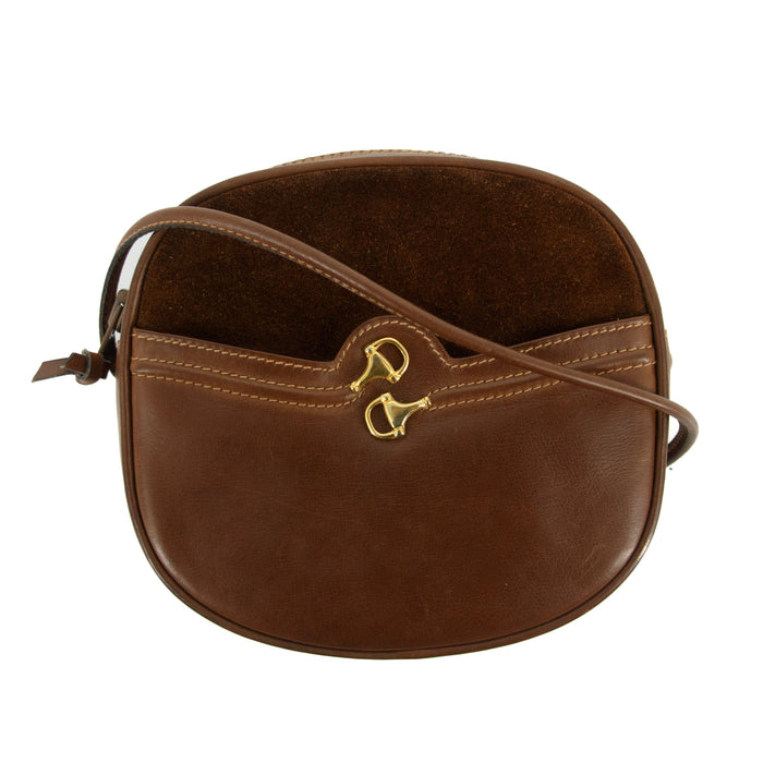 Gucci Vintage Horsebit Leather x Suede Brown Crossbody Bag #3185 by Bolt Boutique