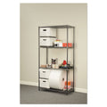 Alera Wire Shelving Starter Kit, Four-Shelf, 36w x 18d x 72h, Black Anthracite
