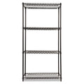 Alera NSF Certified Industrial Four-Shelf Wire Shelving Kit, 36w x 18d x 72h, Black