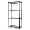 Alera NSF Certified Industrial Four-Shelf Wire Shelving Kit, 36w x 18d x 72h, Black