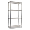 Alera NSF Certified Industrial Four-Shelf Wire Shelving Kit, 36w x 18d x 72h, Silver