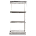 Alera Wire Shelving Starter Kit, Four-Shelf, 36w x 24d x 72h, Black Anthracite